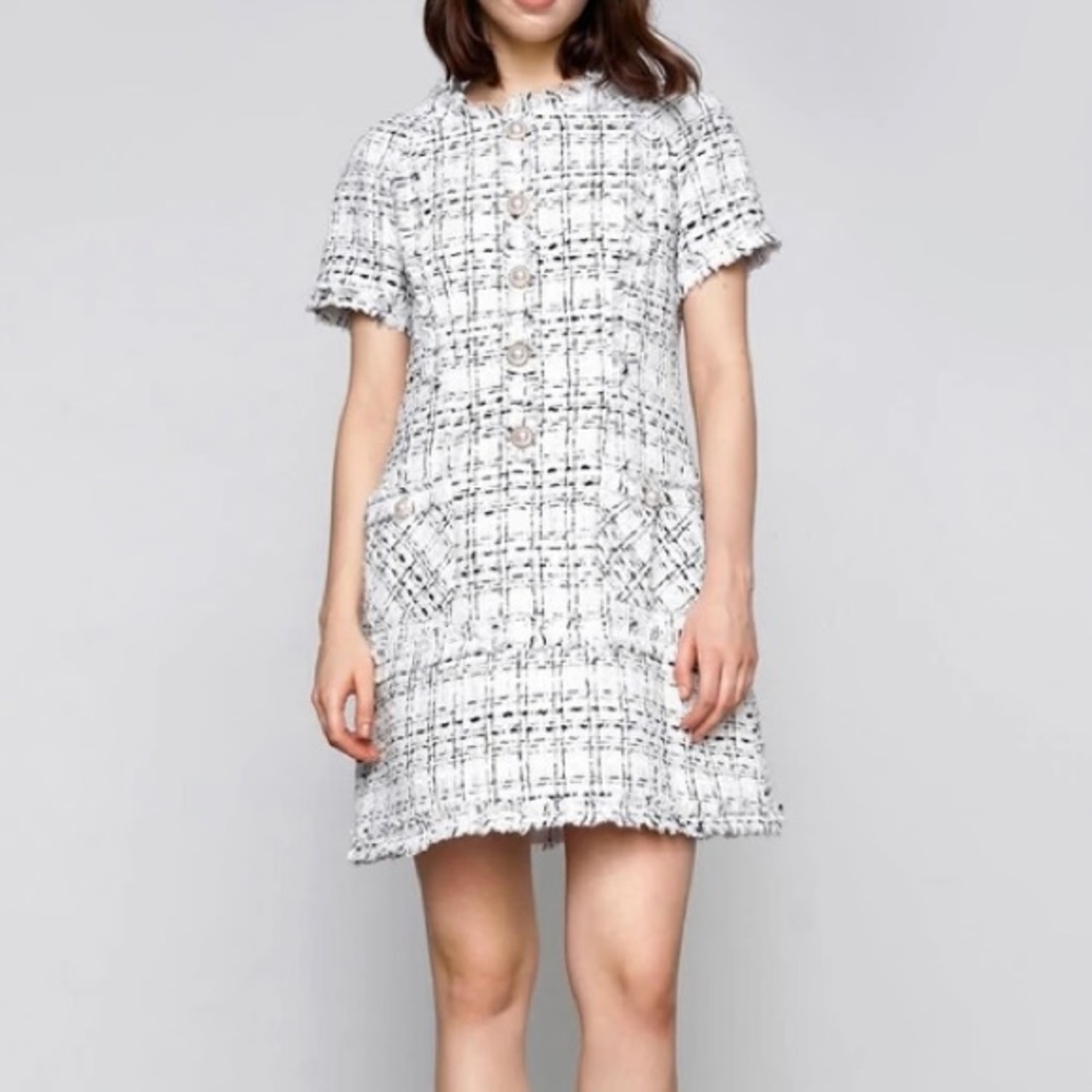 White twill mini dress